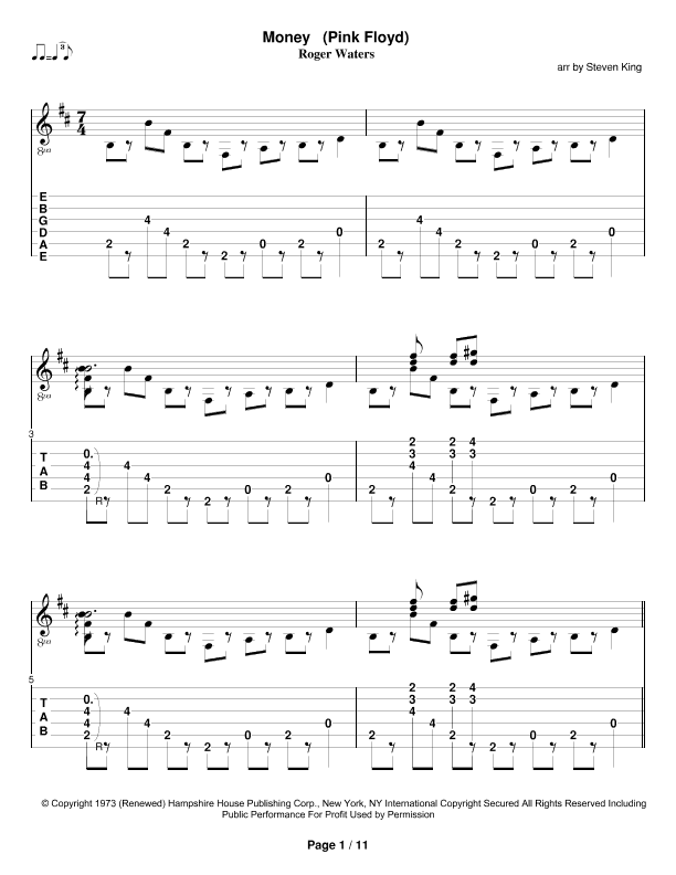 Money (arr. Steven King)