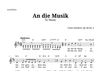 An die Musik by Schubert Lead Sheet (arr. Langanho)