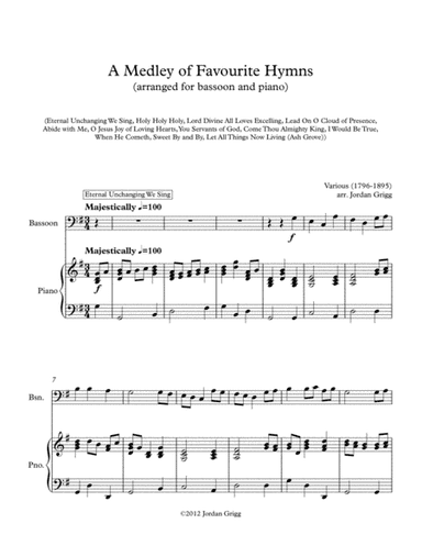 A Medley of Favourite Hymns (bassoon and piano) (arr. Jordan Grigg)