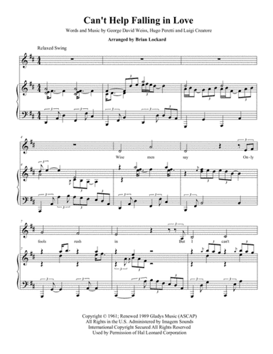 Can't Help Falling In Love (arr. Brian Lockard)