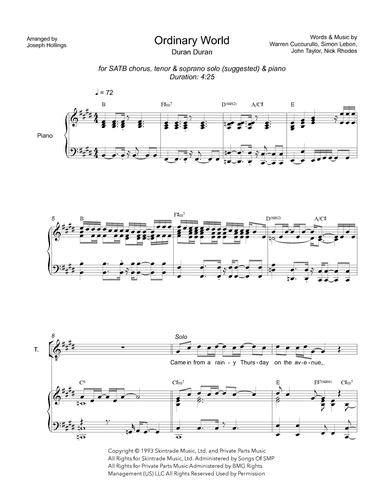 Ordinary World (arr. Joseph Hollings)