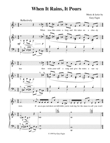 When It Rains, It Pours, for voice and piano