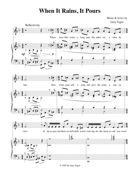 When It Rains, It Pours, for voice and piano