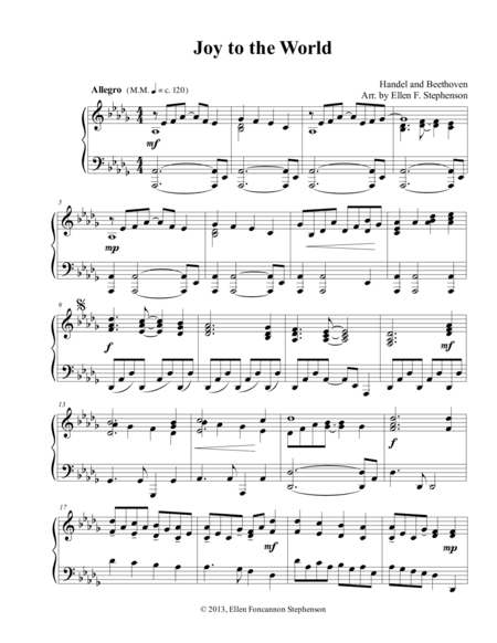 Joy to the World (piano) (arr. Ellen F. Stephenson)