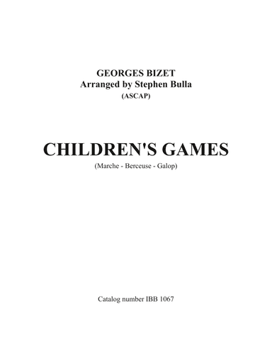 Children's Games (arr. Stephen Bulla)