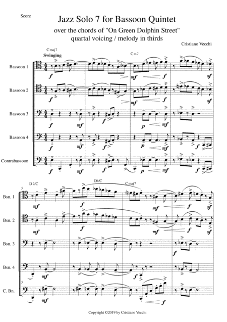 Jazz Solo 7 for Bassoon Quintet