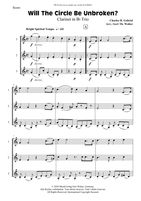 Will The Circle Be Unbroken? (arr. Gert Th. Walter)