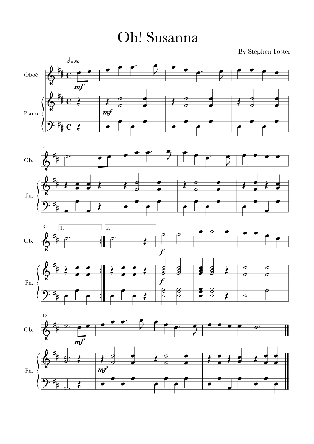 Oh! Susanna (arr. Glauco Fernandes)