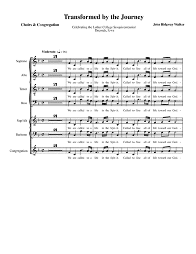 Transformed by the Journey (choirs & congregation version)