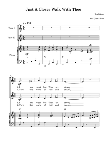 Just A Closer Walk With Thee (2-Part Choir) (arr. Tyler Adams)