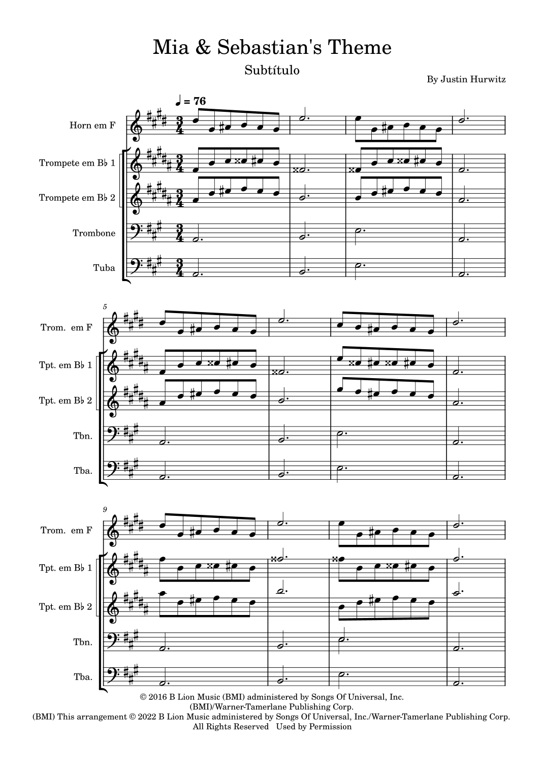 Mia & Sebastian's Theme (arr. Fernanda Moura)