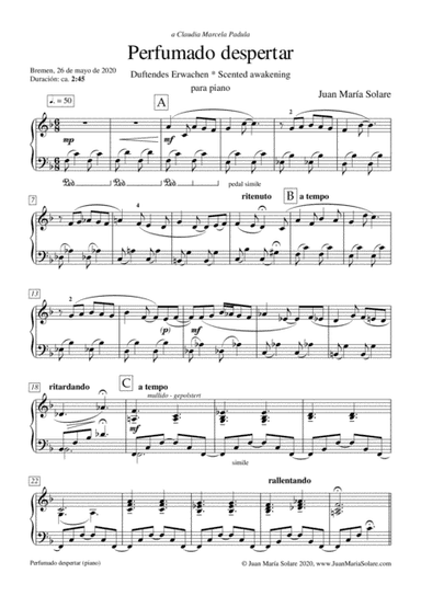 Perfumado despertar [piano solo]