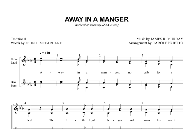 Away in a Manger (arr. CAROLE PRIETTO)