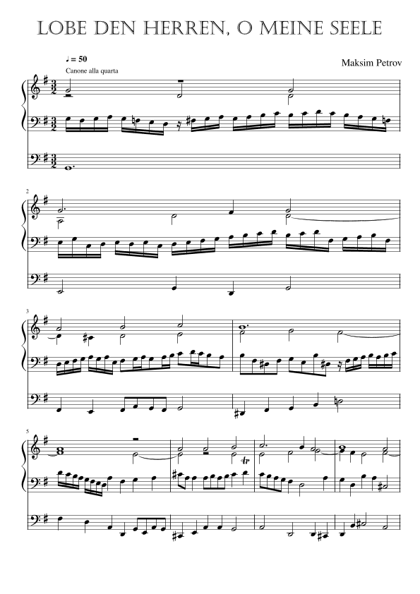 Chorale prelude 'Lobe den Herren, O meine Seele' (for organ)