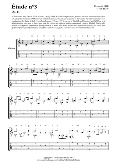 Étude N°3, Op44 (arr. Pedro Rocha)