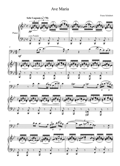 Franz Schubert - Ave Maria (Violoncello Solo) - Bb key (arr. André Laitano)