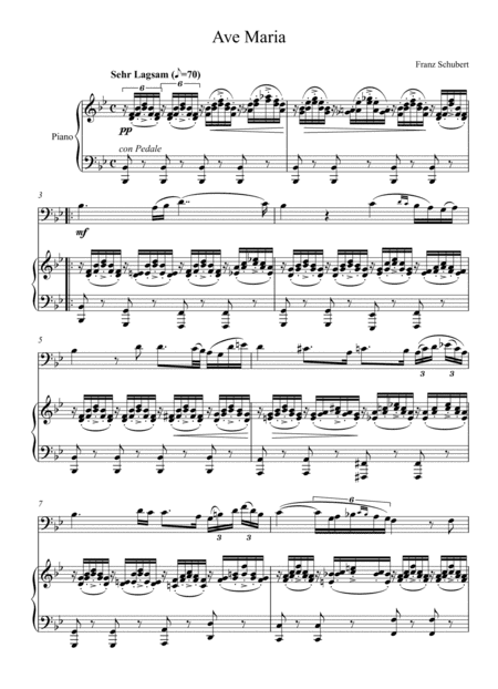 Franz Schubert - Ave Maria (Violoncello Solo) - Bb key (arr. André Laitano)