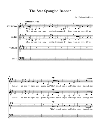 Star Spangled Banner (arr. Zachary McKinon)