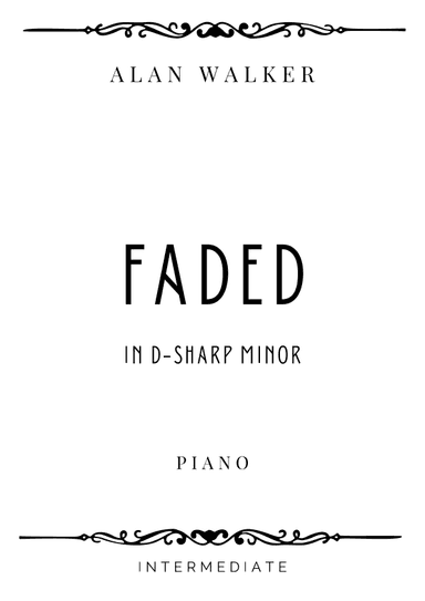 Faded (arr. Piacere Music Sheets)