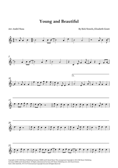 Young And Beautiful (arr. André Nusa)