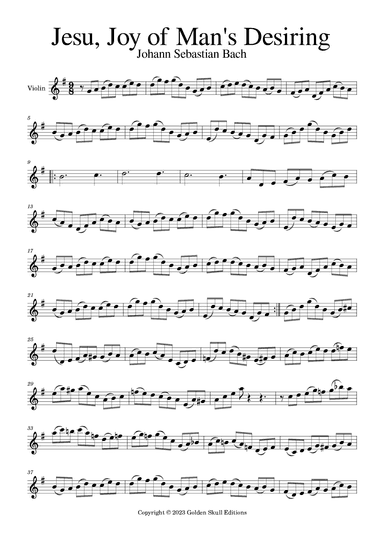 Jesu, Joy of Man's Desiring (arr. Golden Skull Editions)