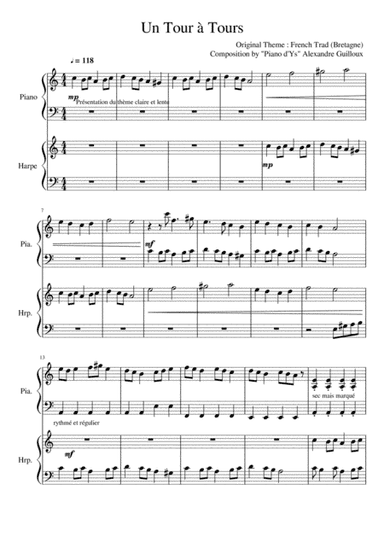 Un Tour à Tours, Piano and Harp duet inspired by French Folk