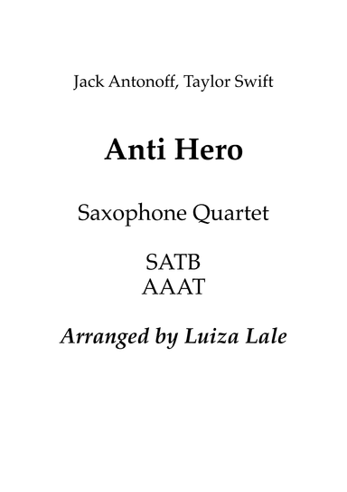 Anti-hero (arr. Luiza Lale)