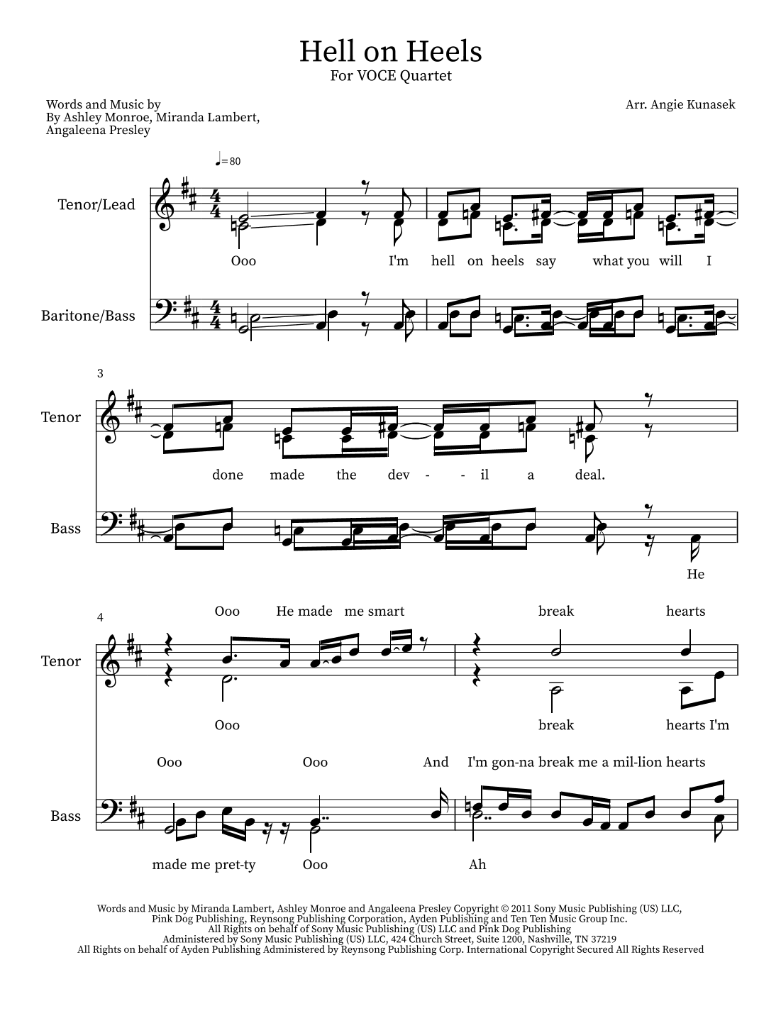 Hell On Heels (arr. Angie Kunasek)