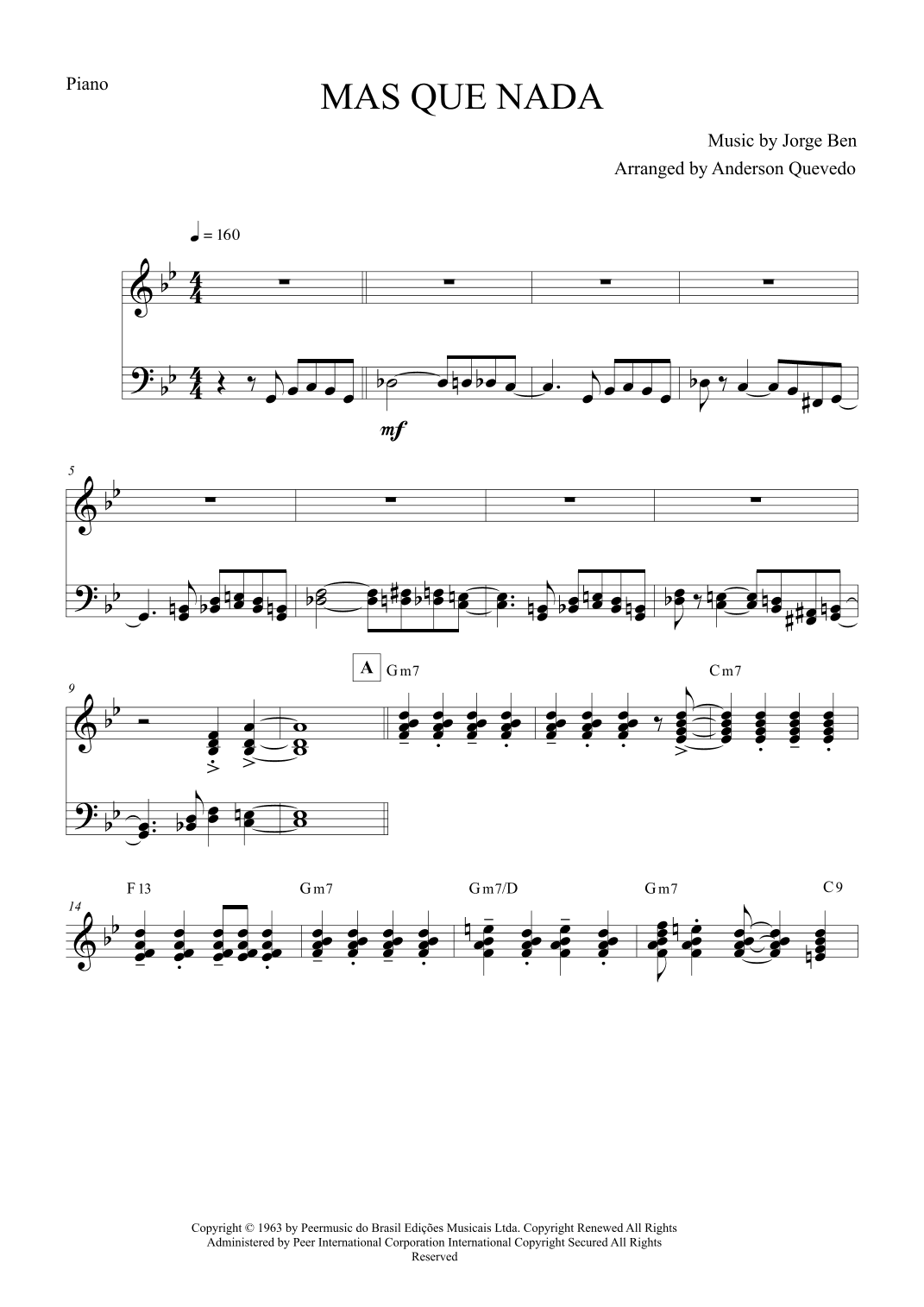Mas Que Nada (arr. Anderson Quevedo)