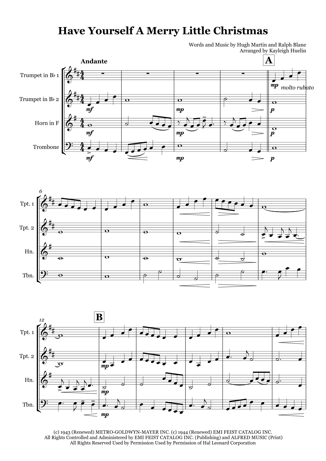 Have Yourself A Merry Little Christmas (arr. Kayleigh Huelin)