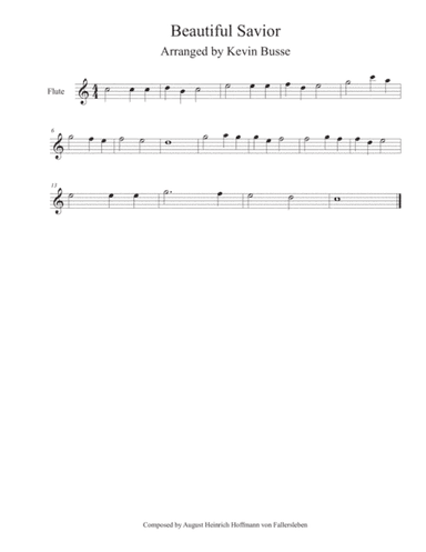 Beautiful Savior (Easy key of C) - Flute (arr. Kevin Busse)