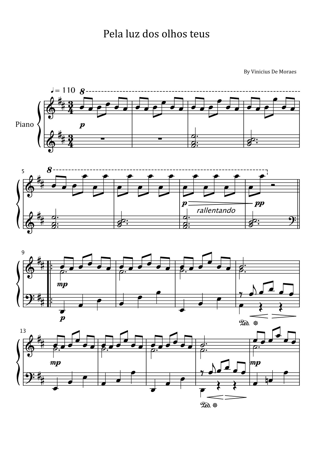 Pela Luz Dos Olhos Teus (arr. poon)