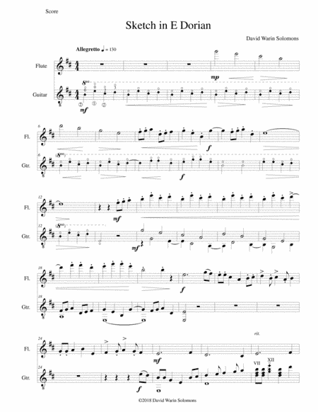 Sketch in E Dorian for flute and guitar