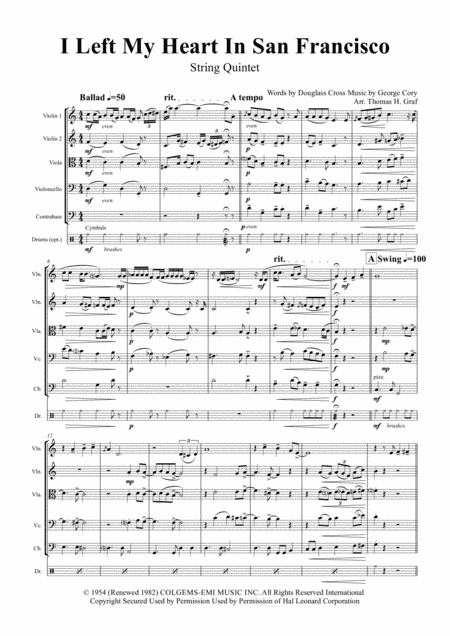 I Left My Heart In San Francisco (arr. Thomas H. Graf)