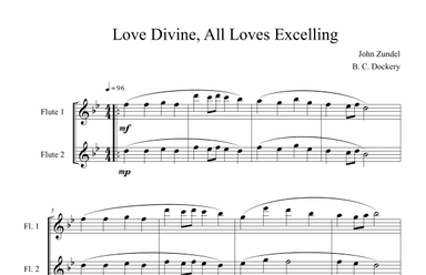 Love Divine, All Loves Excelling (Flute Duet) (arr. B. C. Dockery)