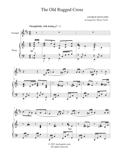 The Old Rugged Cross (Trumpet-Piano) (arr. Marty Parks)