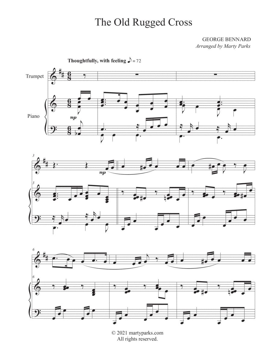 The Old Rugged Cross (Trumpet-Piano) (arr. Marty Parks)