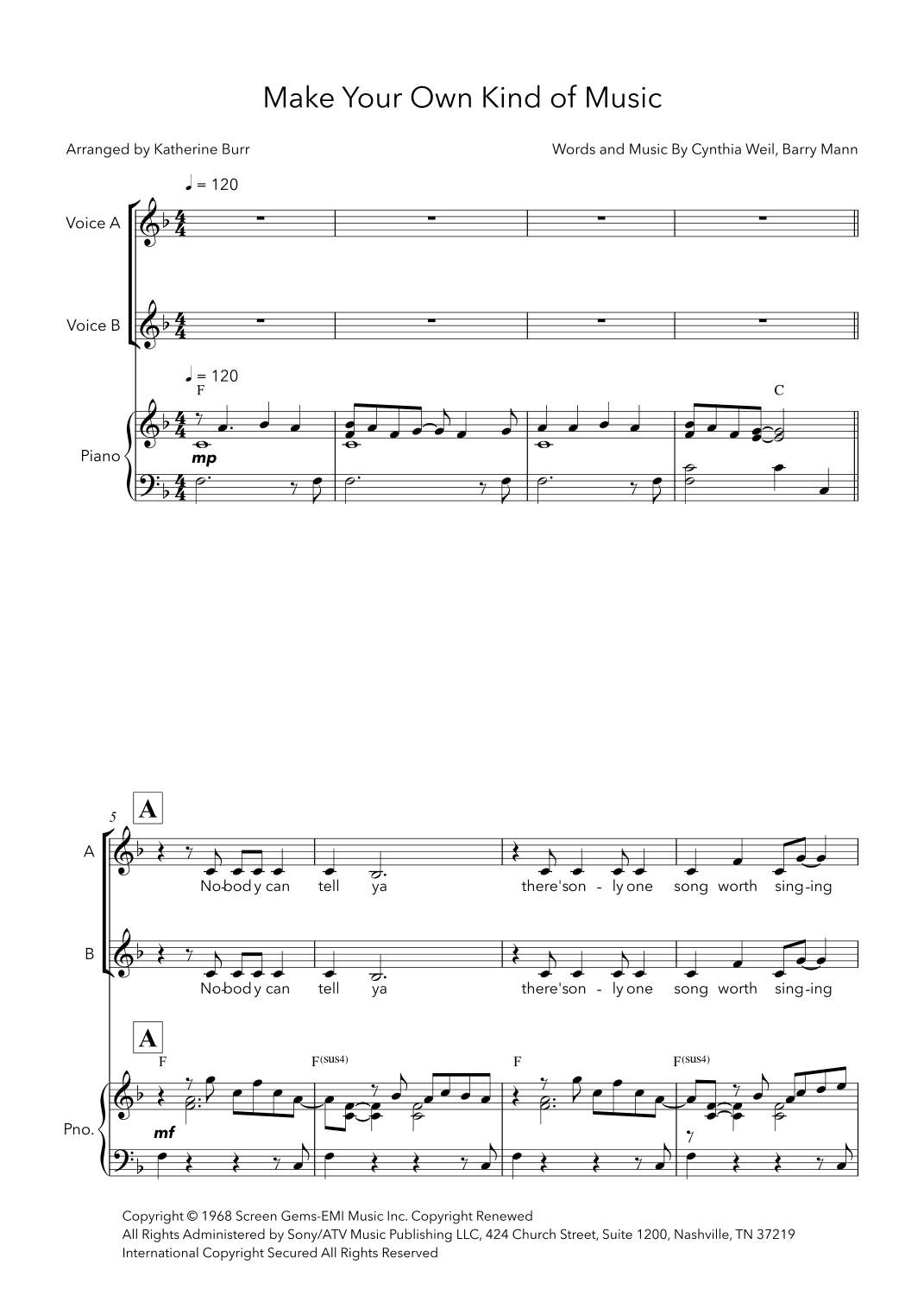 Make Your Own Kind Of Music (arr. Katherine Burr)