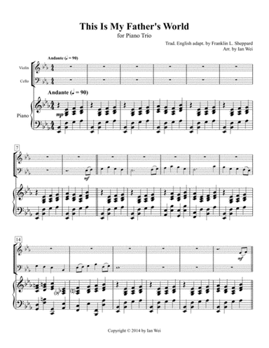 This Is My Father's World for Piano Trio (arr. Ian Wei)