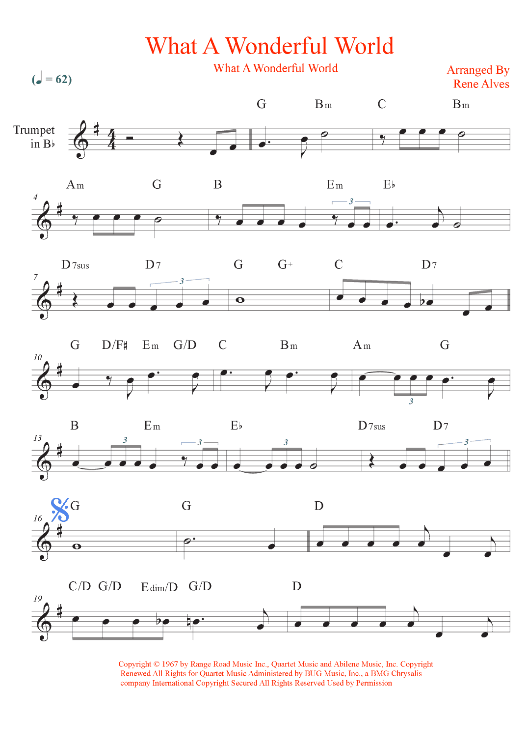 What A Wonderful World (arr. Rene Alves)