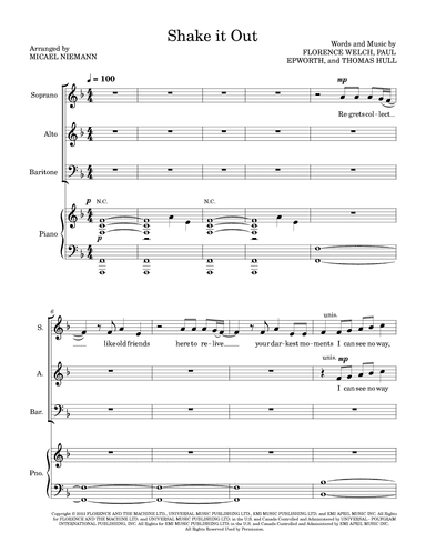 Shake It Out (arr. Micael Niemann)