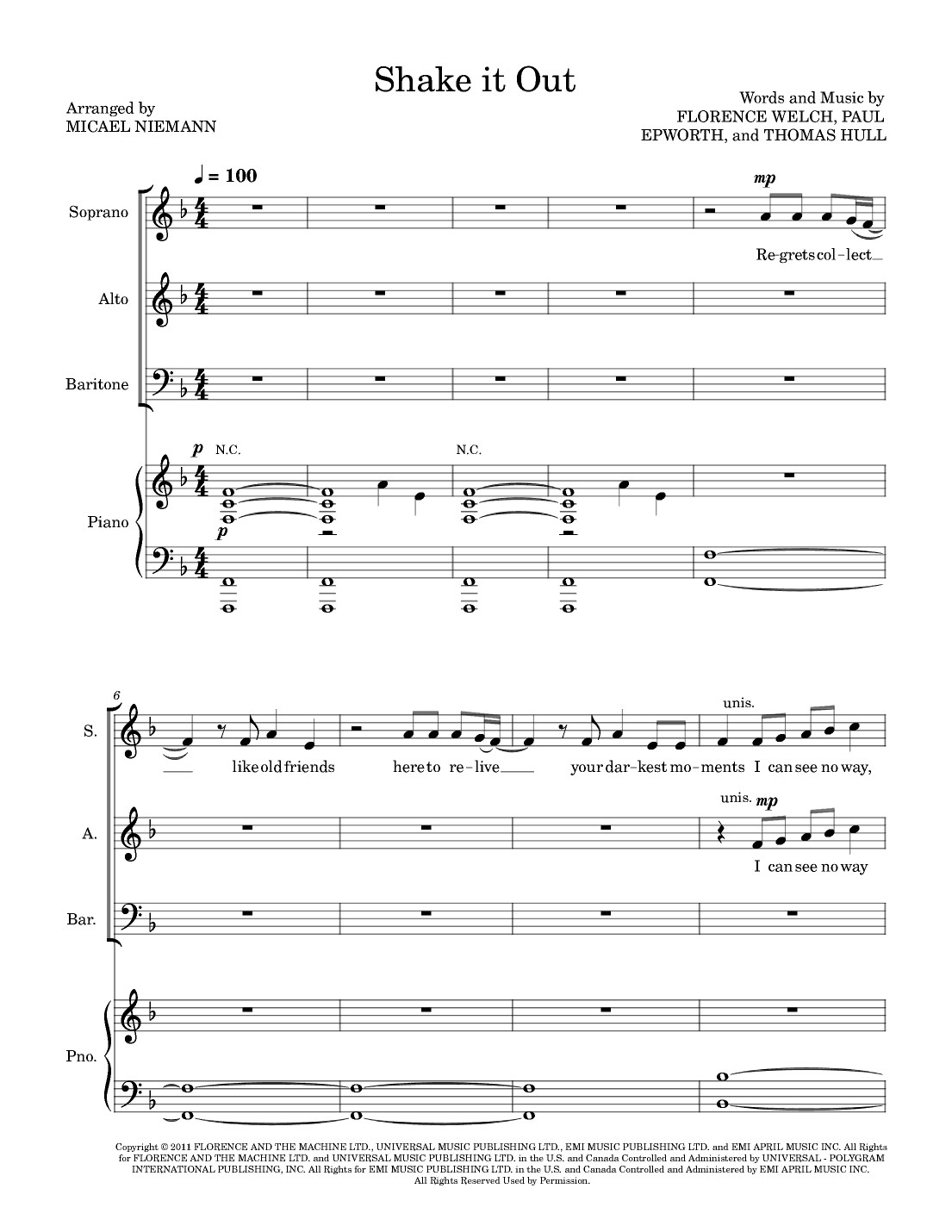 Shake It Out (arr. Micael Niemann)