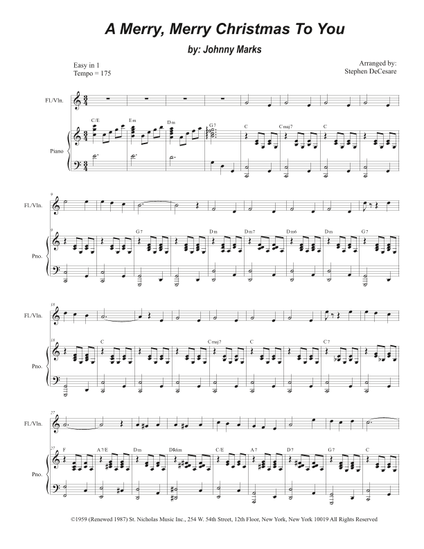 A Merry, Merry Christmas To You (arr. Stephen DeCesare)