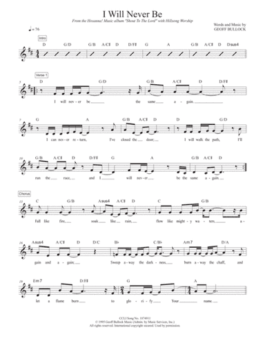 I Will Never Be The Same Again (arr. TraviSongs)