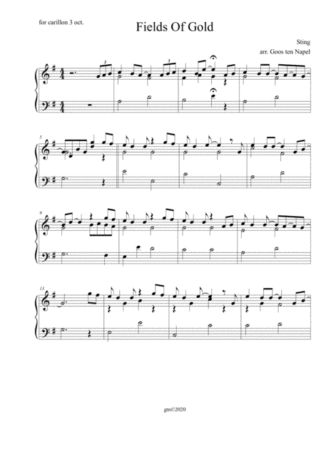 Fields Of Gold (arr. Goos ten Napel)