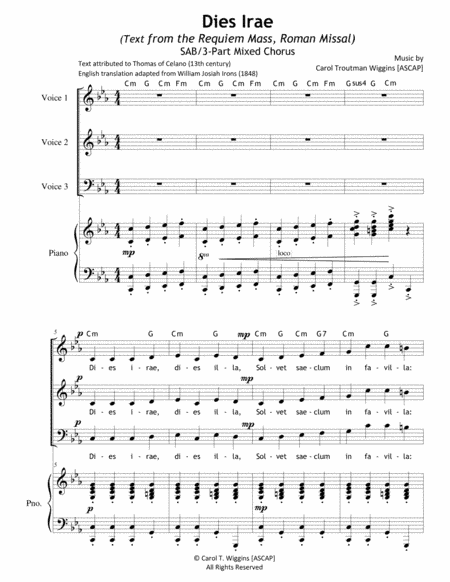 Dies Irae (Text from the Requiem Mass, Roman Missal) [SAB]