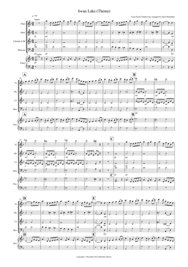 Swan Lake Theme for Wind Quartet (arr. David Burndrett)