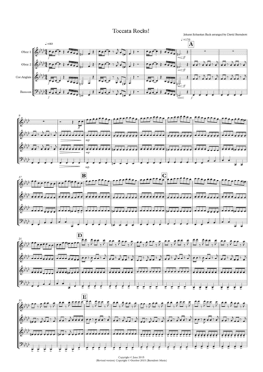 Toccata by Bach Rocks for Double Reed Quartet (arr. David Burndrett)