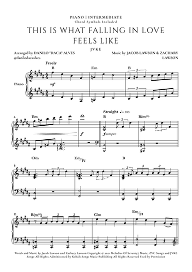This Is What Falling In Love Feels Like (arr. Danilo "Daca" Alves)