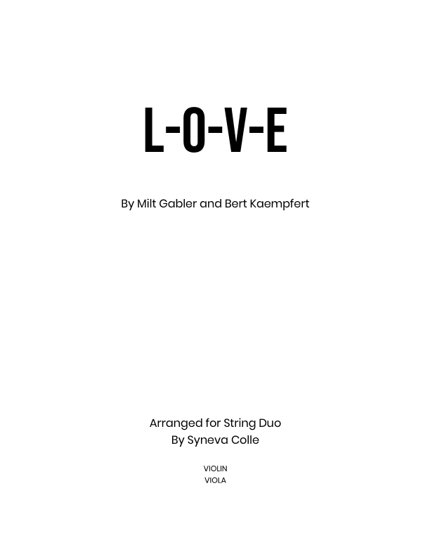 L-o-v-e (arr. Syneva Colle)